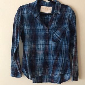 Bella Dahl washed plaid shirt